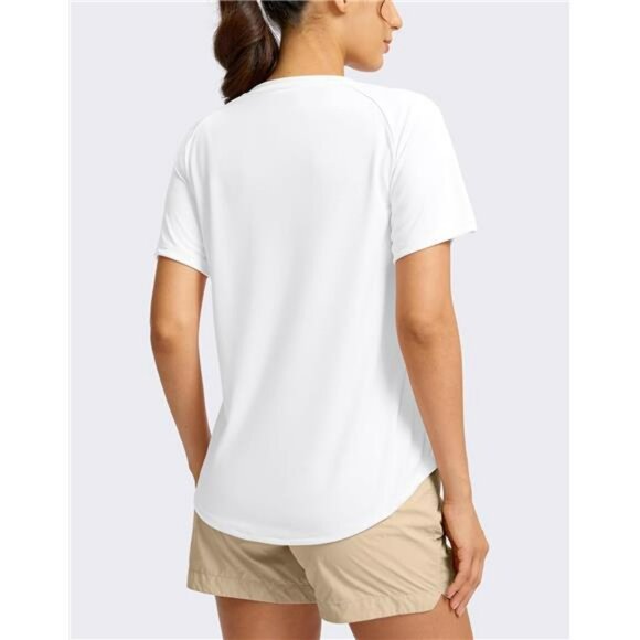 Womens UPF 50 Sun Shirt Short Sleeve Quick Dry Hiking Workout Athletic Top - Picture 3 of 8